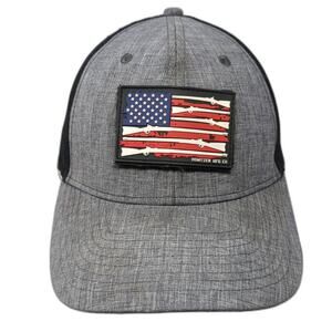 Howitzer U.S. Flag Snapback Trucker Hat Gray One Size Adjustable Mesh Back Poly